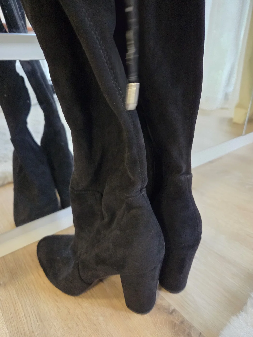 Dolce Vita Black Suede Over-the-Knee Block Heel Boots